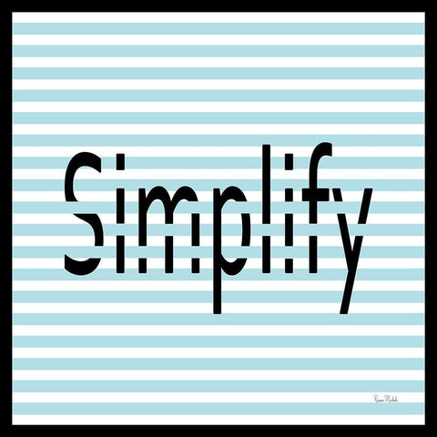 Simplify Black Modern Wood Framed Art Print by Murdock, Ramona