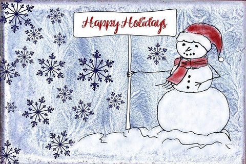 Happy Holidays White Modern Wood Framed Art Print with Double Matting by Murdock, Ramona