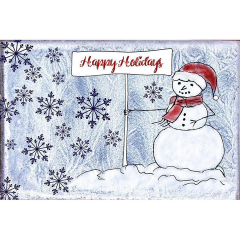 Happy Holidays Gold Ornate Wood Framed Art Print with Double Matting by Murdock, Ramona