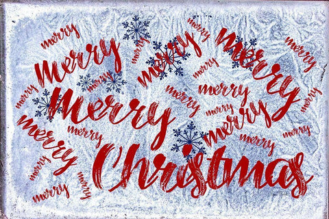 Merry Merry Christmas White Modern Wood Framed Art Print with Double Matting by Murdock, Ramona