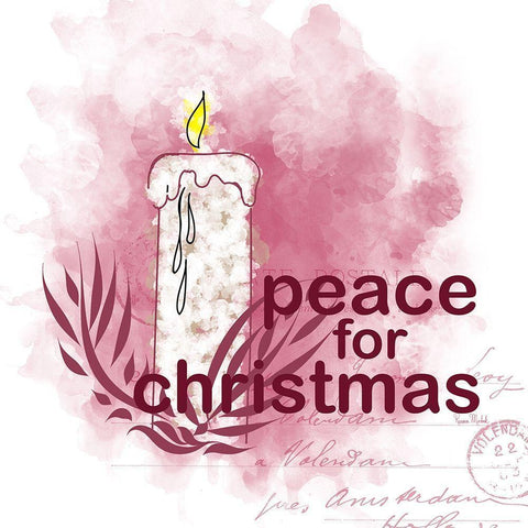 Peace for Christmas Black Ornate Wood Framed Art Print with Double Matting by Murdock, Ramona