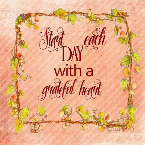 Start Each Day White Modern Wood Framed Art Print with Double Matting by Murdock, Ramona