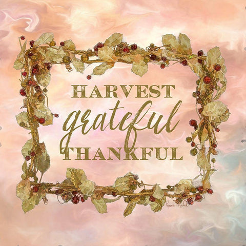 Harvest, Grateful, Thankful Black Modern Wood Framed Art Print by Murdock, Ramona