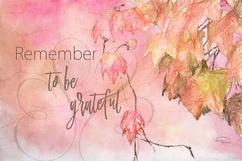 Remember to Be Grateful Black Ornate Wood Framed Art Print with Double Matting by Murdock, Ramona
