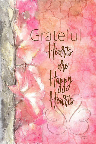 Grateful Hearts Black Ornate Wood Framed Art Print with Double Matting by Murdock, Ramona