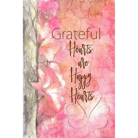 Grateful Hearts White Modern Wood Framed Art Print by Murdock, Ramona