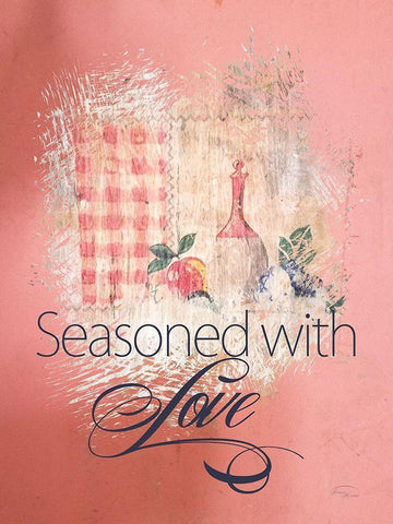 Seasoned with Love White Modern Wood Framed Art Print with Double Matting by Murdock, Ramona