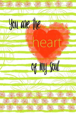 Key Lime Heart Black Ornate Wood Framed Art Print with Double Matting by Murdock, Ramona