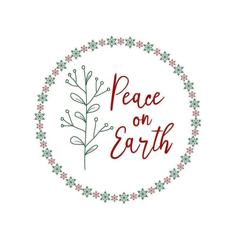 Peace on Earth White Modern Wood Framed Art Print by Murdock, Ramona