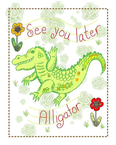 See You Later Alligator White Modern Wood Framed Art Print with Double Matting by Murdock, Ramona