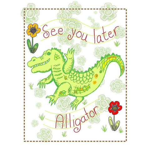 See You Later Alligator Black Modern Wood Framed Art Print by Murdock, Ramona