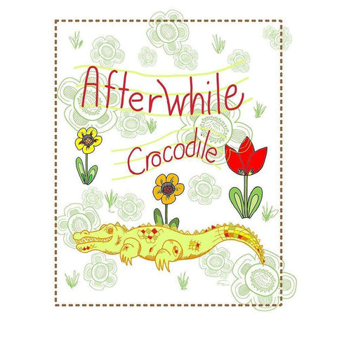 Afterwhile Crocodile Black Modern Wood Framed Art Print by Murdock, Ramona