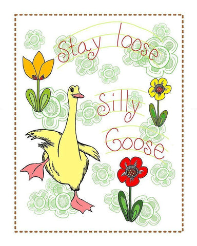 Stay Loose Silly Goose White Modern Wood Framed Art Print with Double Matting by Murdock, Ramona
