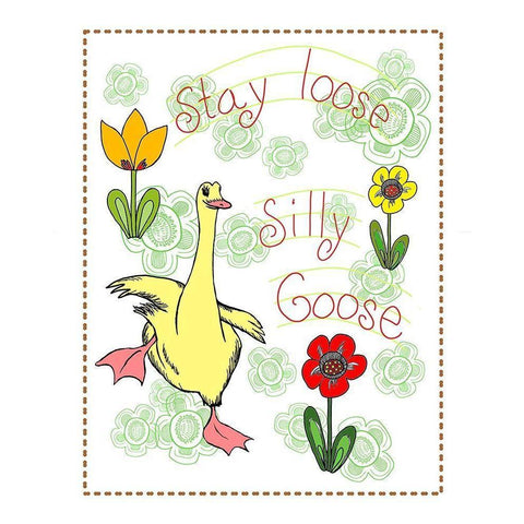 Stay Loose Silly Goose White Modern Wood Framed Art Print by Murdock, Ramona