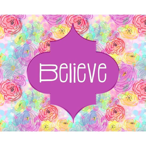 Believe Gold Ornate Wood Framed Art Print with Double Matting by Murdock, Ramona