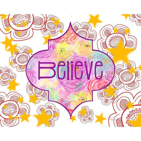 Believe White Modern Wood Framed Art Print by Murdock, Ramona