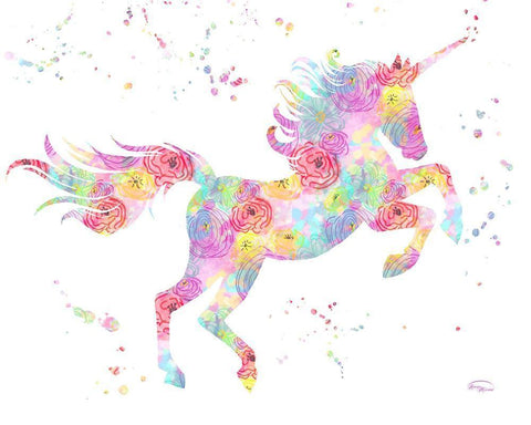 Unicorn White White Modern Wood Framed Art Print with Double Matting by Murdock, Ramona