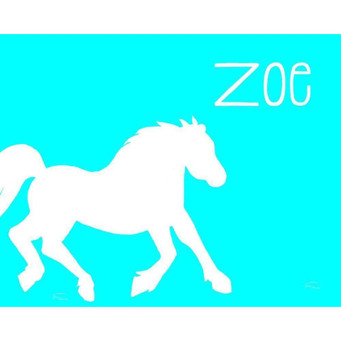 Blue Horse Black Modern Wood Framed Art Print with Double Matting by Murdock, Ramona