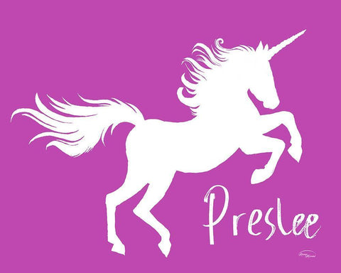 Purple Unicorn Black Ornate Wood Framed Art Print with Double Matting by Murdock, Ramona