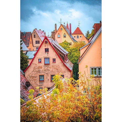 Fall Colors of Rotherburg II Black Modern Wood Framed Art Print by Murdock, Ramona