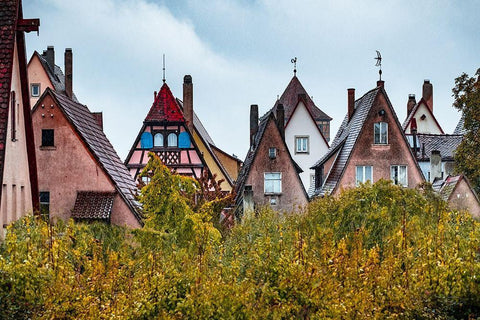 Fall Colors of Rothenburg I Black Ornate Wood Framed Art Print with Double Matting by Murdock, Ramona