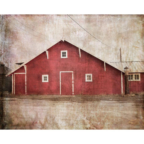 Home Place Barn Black Modern Wood Framed Art Print by Murdock, Ramona