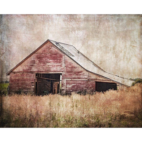Red Shed White Modern Wood Framed Art Print by Murdock, Ramona