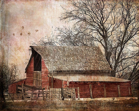 The Old Cope Place Black Ornate Wood Framed Art Print with Double Matting by Murdock, Ramona