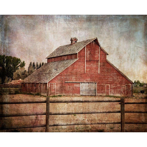 York Road Barn Black Modern Wood Framed Art Print with Double Matting by Murdock, Ramona