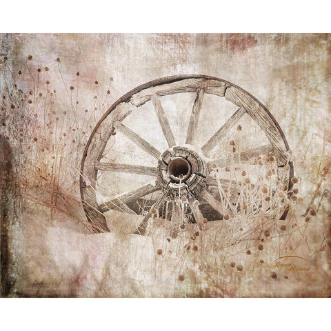 Wagonwheel White Modern Wood Framed Art Print by Murdock, Ramona