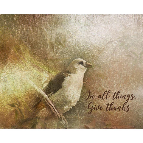 Give Thanks Gold Ornate Wood Framed Art Print with Double Matting by Murdock, Ramona