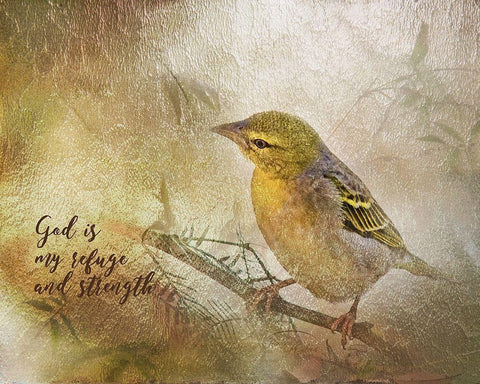 God is My Refuge Black Ornate Wood Framed Art Print with Double Matting by Murdock, Ramona