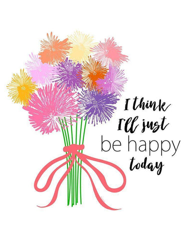 Ill Just Be Happy Black Ornate Wood Framed Art Print with Double Matting by Murdock, Ramona