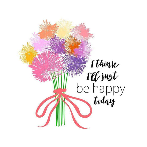 Ill Just Be Happy Black Modern Wood Framed Art Print by Murdock, Ramona