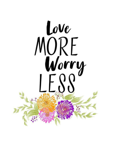 Love More White Modern Wood Framed Art Print with Double Matting by Murdock, Ramona