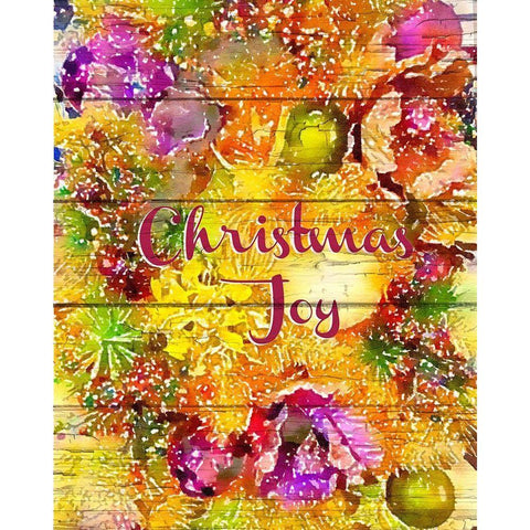 Christmas Joy Black Modern Wood Framed Art Print with Double Matting by Murdock, Ramona