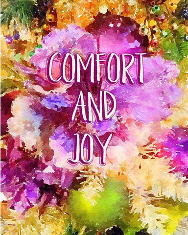 Comfort and Joy White Modern Wood Framed Art Print with Double Matting by Murdock, Ramona