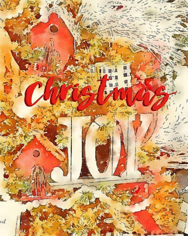 Christmas Joy II White Modern Wood Framed Art Print with Double Matting by Murdock, Ramona