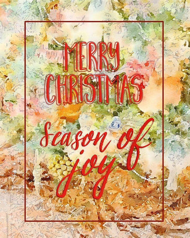 Christmas Season of Joy White Modern Wood Framed Art Print with Double Matting by Murdock, Ramona