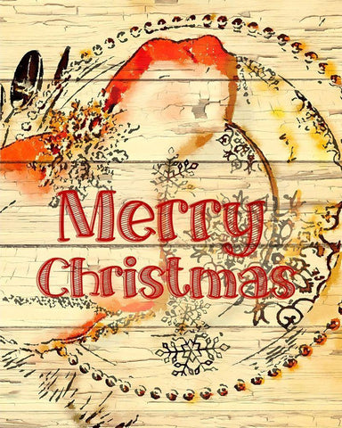 Merry Christmas Black Ornate Wood Framed Art Print with Double Matting by Murdock, Ramona