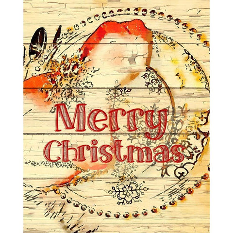 Merry Christmas White Modern Wood Framed Art Print by Murdock, Ramona