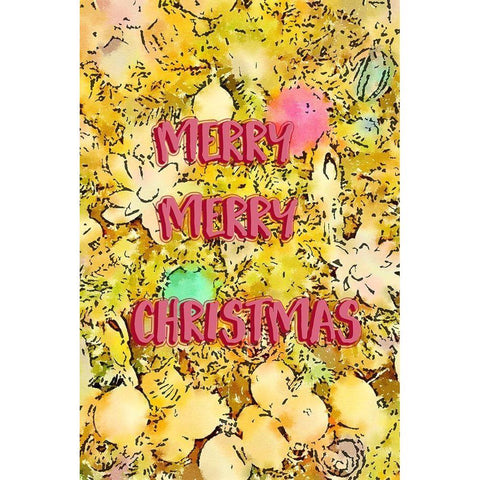 Merry Merry Christmas Black Modern Wood Framed Art Print by Murdock, Ramona