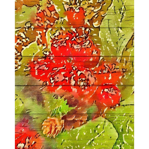 Holly and Berries Black Modern Wood Framed Art Print with Double Matting by Murdock, Ramona