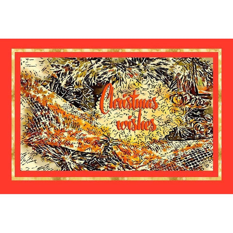 Christmas Wishes Black Modern Wood Framed Art Print with Double Matting by Murdock, Ramona