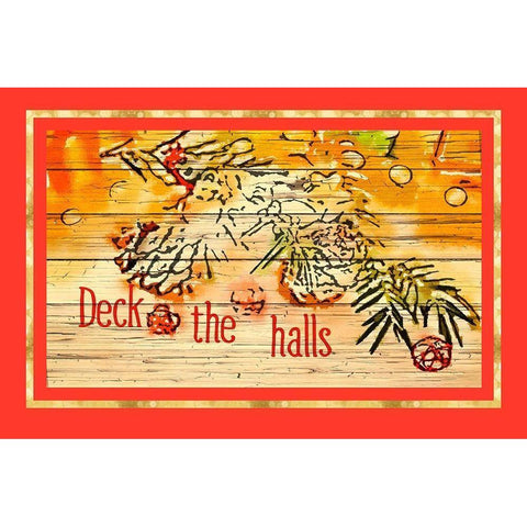 Deck the Halls Black Modern Wood Framed Art Print by Murdock, Ramona