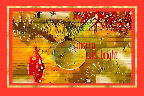 Merry and Bright II Black Ornate Wood Framed Art Print with Double Matting by Murdock, Ramona
