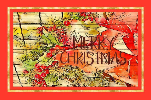 Merry Christmas II Black Ornate Wood Framed Art Print with Double Matting by Murdock, Ramona