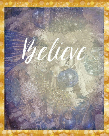 Believe Black Ornate Wood Framed Art Print with Double Matting by Murdock, Ramona