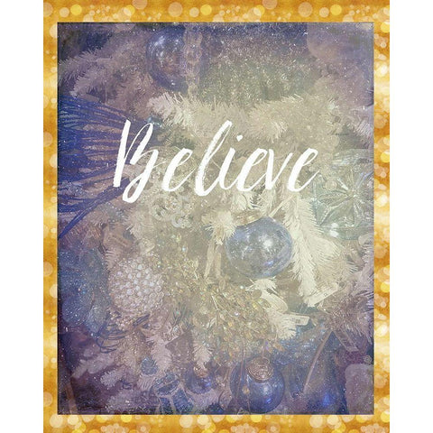 Believe Gold Ornate Wood Framed Art Print with Double Matting by Murdock, Ramona