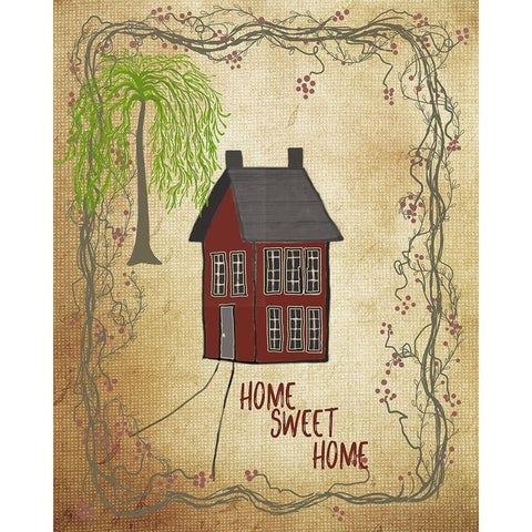 Home Sweet Home Black Modern Wood Framed Art Print with Double Matting by Murdock, Ramona